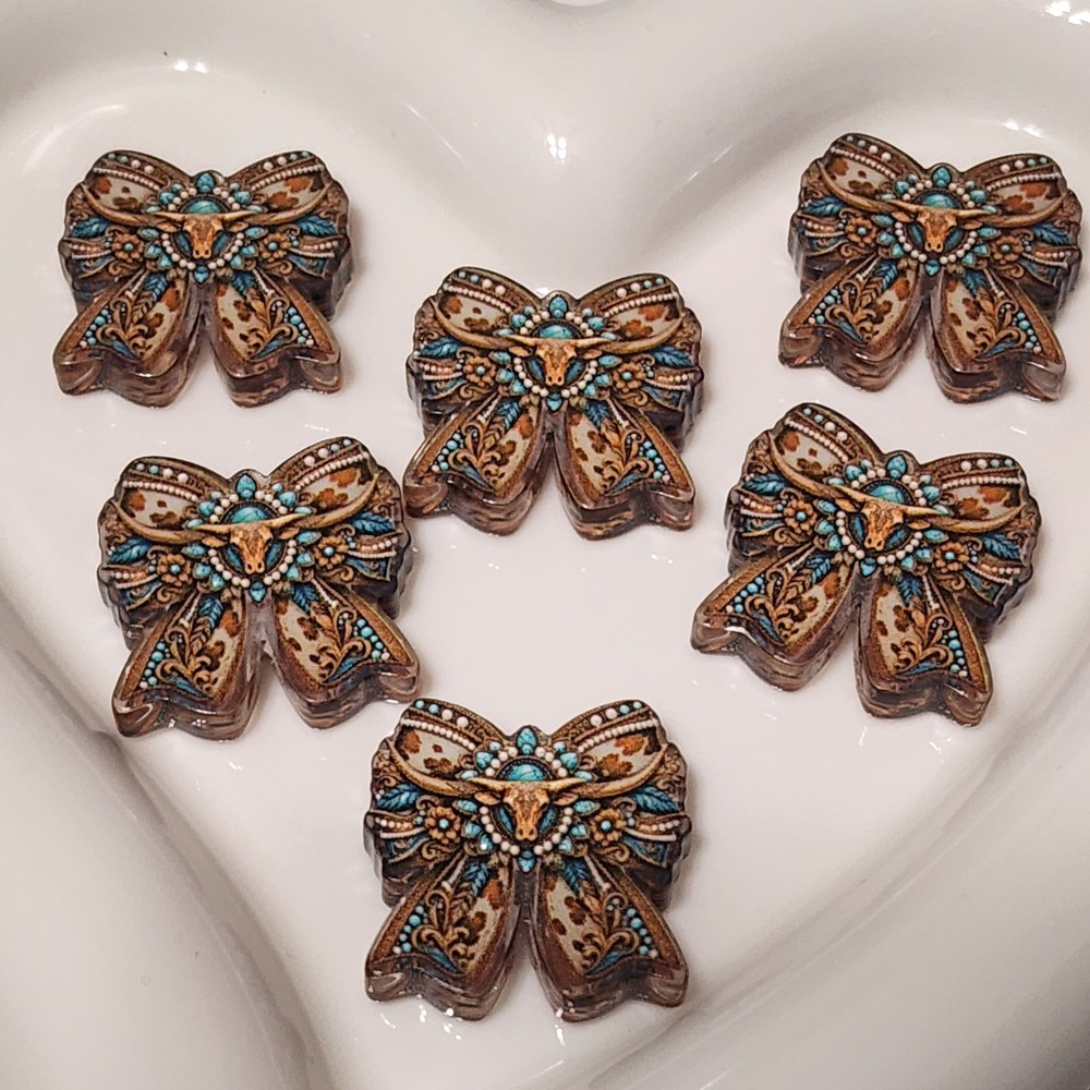 Country Bow Beads 2 Pcs Focal Beads Beaded Pen Jewelry Making Charms Focal